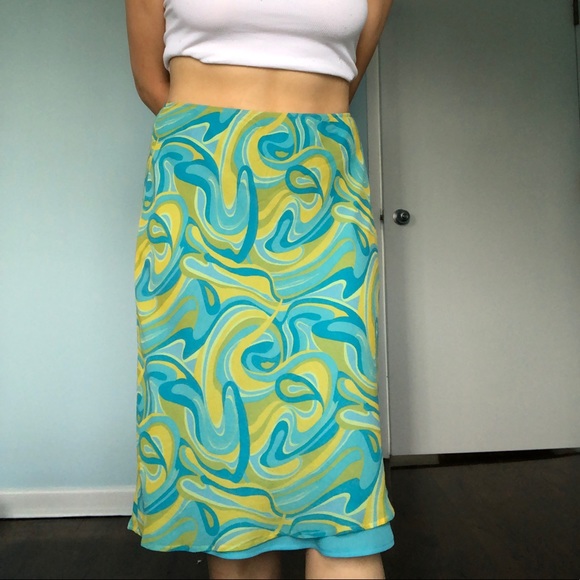 INC Vintage Y2K Abstract Swirl Skirt - Picture 3 of 4